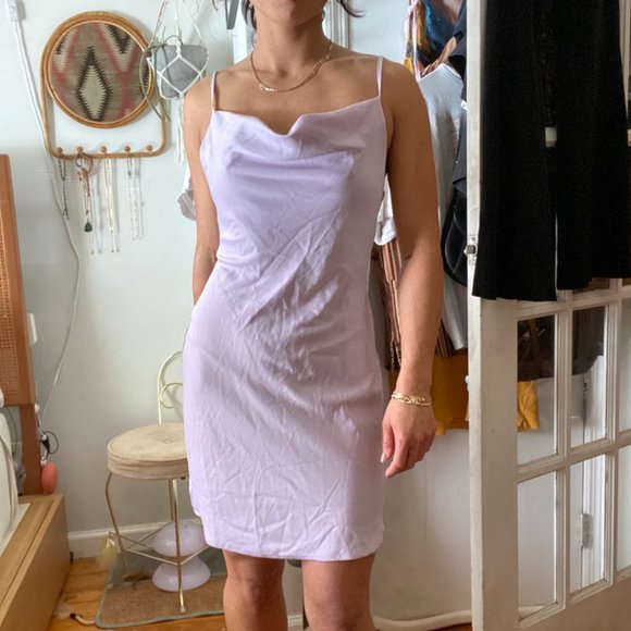 NWT Lavender UO Mallory Cowl Neck Slip Dress - Picture 2 of 5